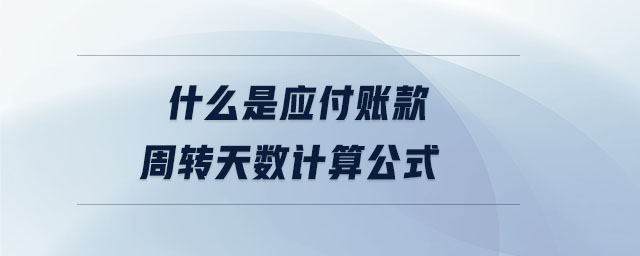 什么是應(yīng)付賬款周轉(zhuǎn)天數(shù)計算公式