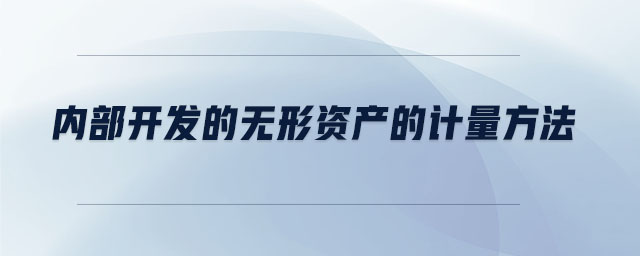 內(nèi)部開發(fā)的無形資產(chǎn)的計(jì)量方法