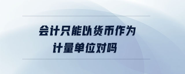 會計(jì)只能以貨幣作為計(jì)量單位對嗎