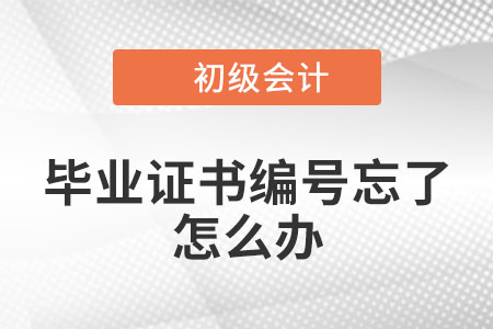 2023年初級會計職稱報名，畢業(yè)證書編號忘了怎么辦？