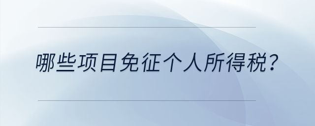 哪些項(xiàng)目免征個(gè)人所得稅？