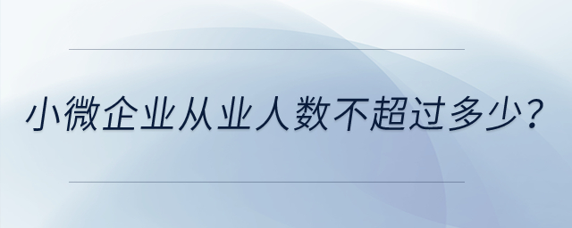 小微企業(yè)從業(yè)人數(shù)不超過多少？