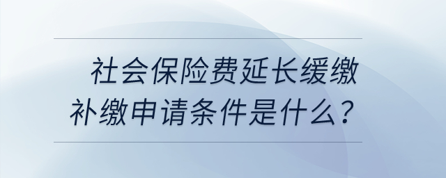社會保險費延長緩繳補繳申請條件是什么？