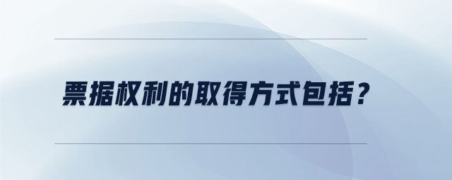 票據(jù)權(quán)利的取得方式包括？