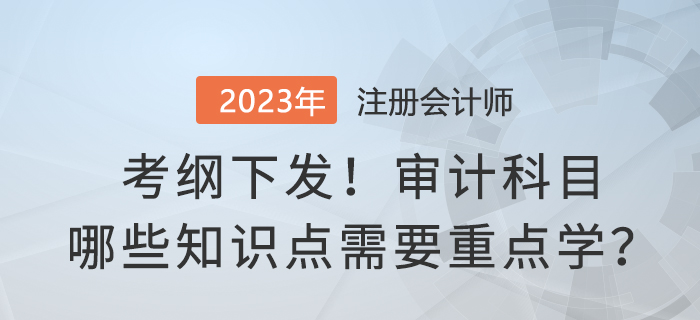 考綱下發(fā)！2023年注會(huì)審計(jì)哪些知識(shí)點(diǎn)需要重點(diǎn)學(xué)？