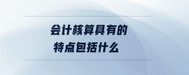 會計核算具有的特點包括什么