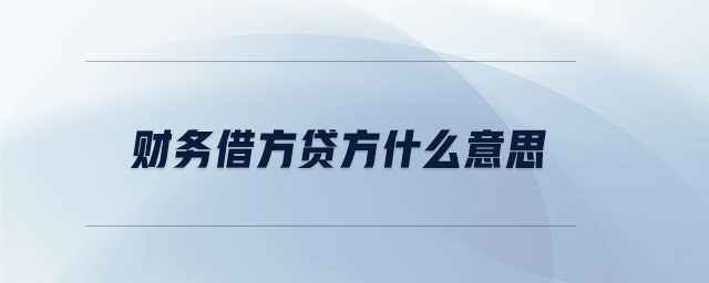 財務借方貸方什么意思