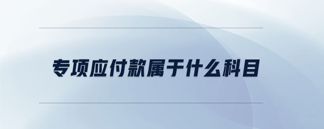 專項(xiàng)應(yīng)付款屬于什么科目