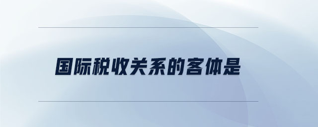 國(guó)際稅收關(guān)系的客體是