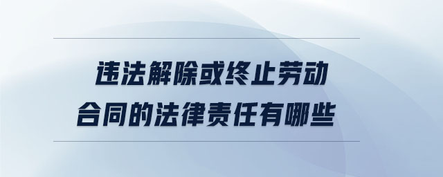 違法解除或終止勞動(dòng)合同的法律責(zé)任有哪些