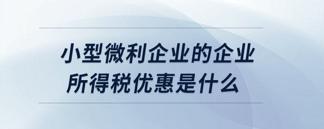 小型微利企業(yè)的企業(yè)所得稅優(yōu)惠是什么？