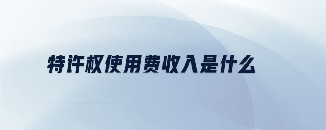 特許權(quán)使用費(fèi)收入是什么