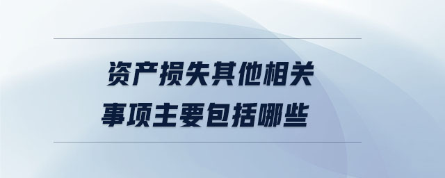資產(chǎn)損失其他相關(guān)事項主要包括哪些