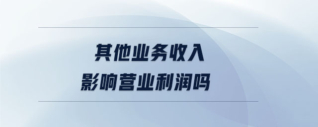 其他業(yè)務(wù)收入影響營(yíng)業(yè)利潤(rùn)嗎