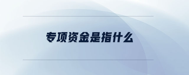 專(zhuān)項(xiàng)資金是指什么