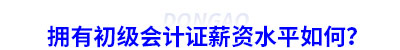 擁有初級會計證薪資水平如何？