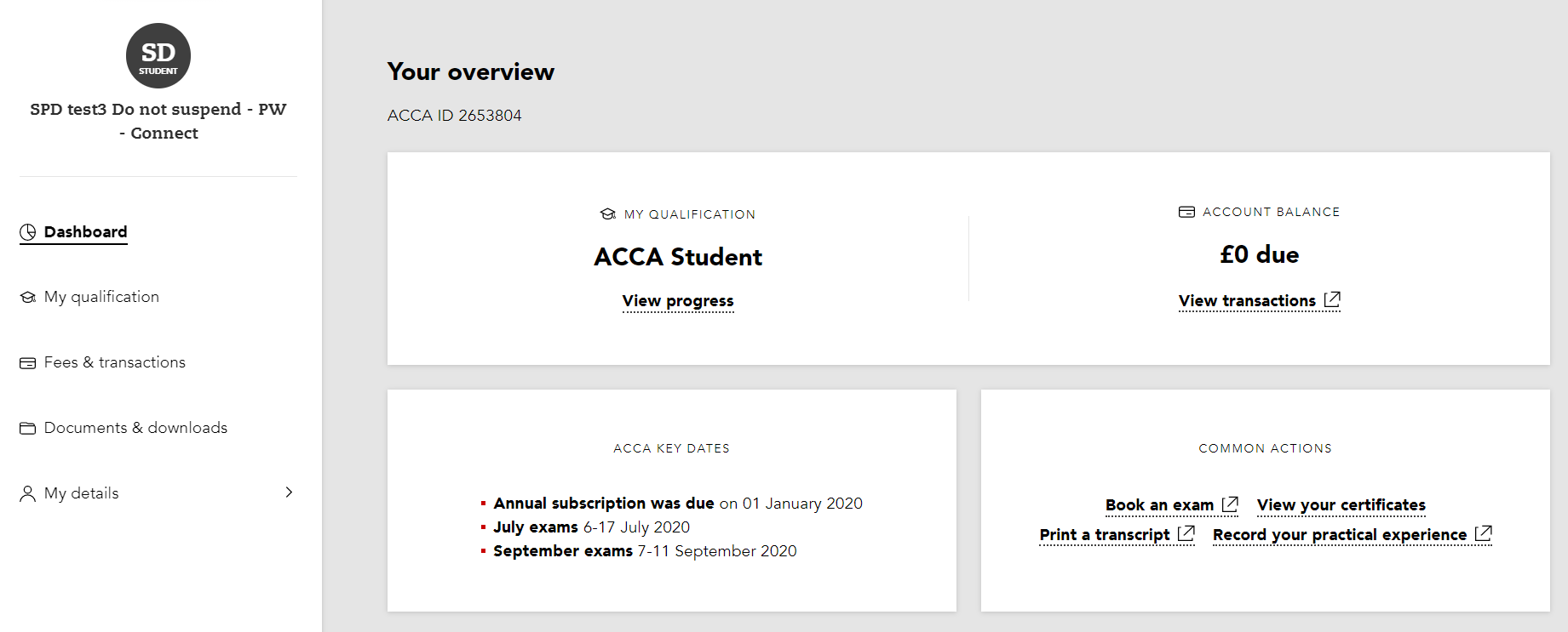 登錄myACCA賬戶，在首頁點擊“Book an exam”進入Exam Entry