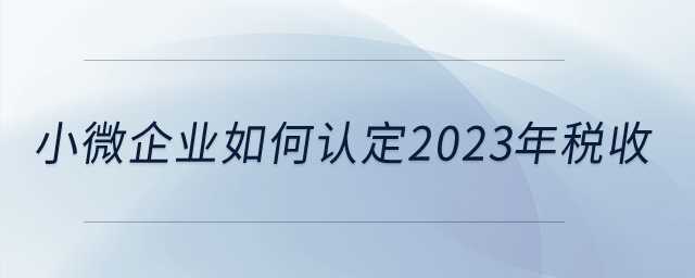 小微企業(yè)如何認(rèn)定2023年稅收？