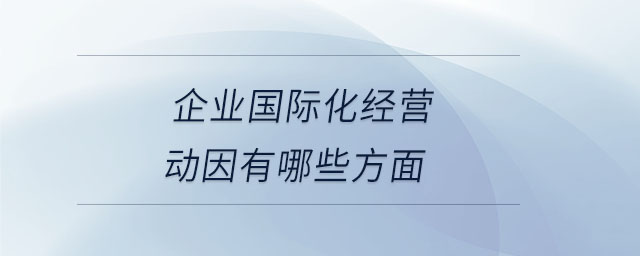 企業(yè)國際化經(jīng)營動因有哪些方面