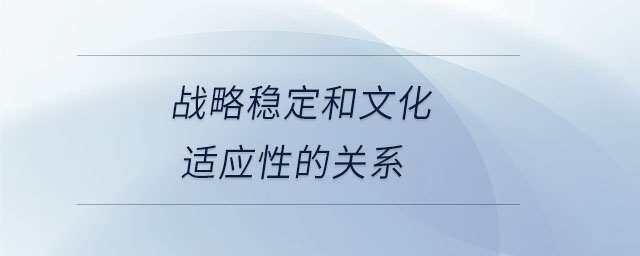 戰(zhàn)略穩(wěn)定和文化適應性的關系