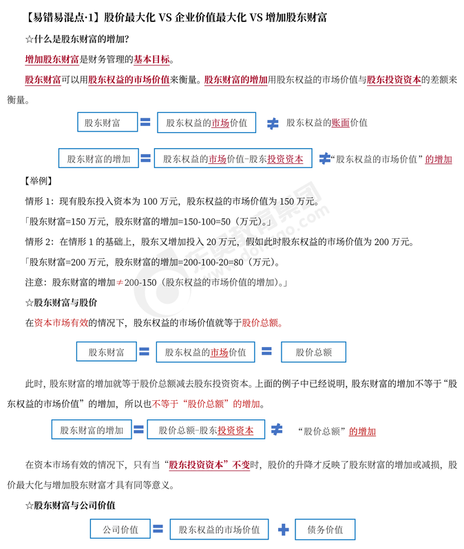 2023年注會財管易錯易混點(diǎn)辨析