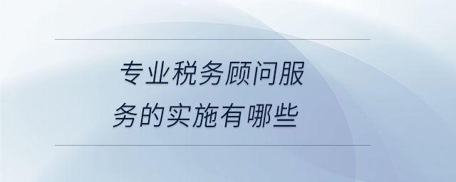 專業(yè)稅務(wù)顧問(wèn)服務(wù)的實(shí)施有哪些