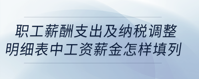 職工薪酬支出及納稅調(diào)整明細(xì)表中工資薪金怎樣填列？