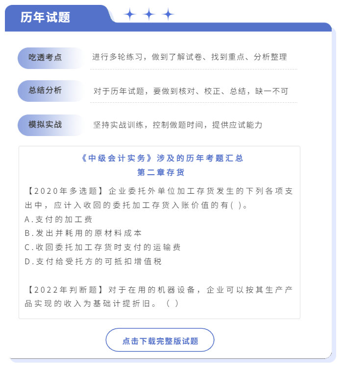 中級(jí)會(huì)計(jì)歷年試題