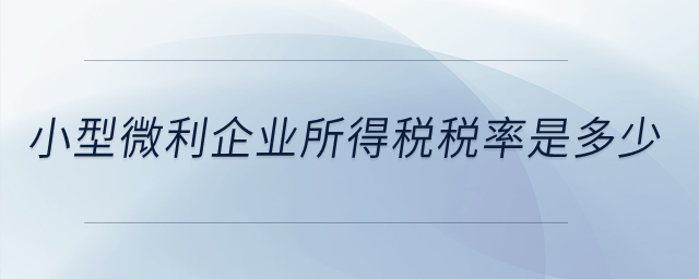 小型微利企業(yè)所得稅稅率是多少？