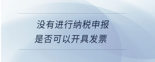 沒有進行納稅申報是否可以開具發(fā)票