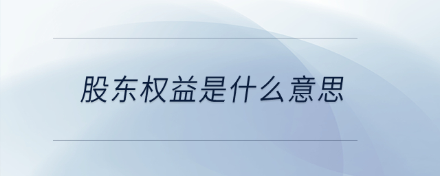 股東權(quán)益是什么意思？