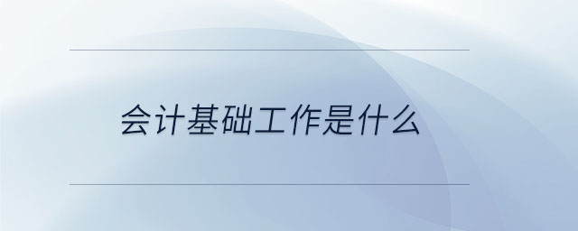 會計基礎(chǔ)工作是什么