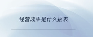 經(jīng)營成果是什么報表