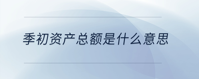 季初資產(chǎn)總額是什么意思？
