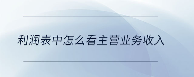 利潤表中怎么看主營業(yè)務收入