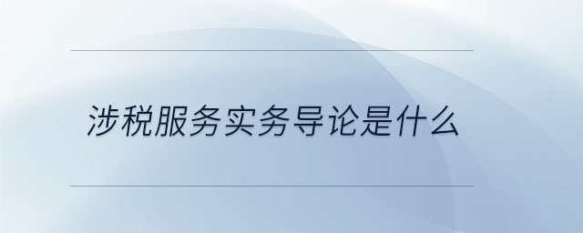涉稅服務實務導論是什么