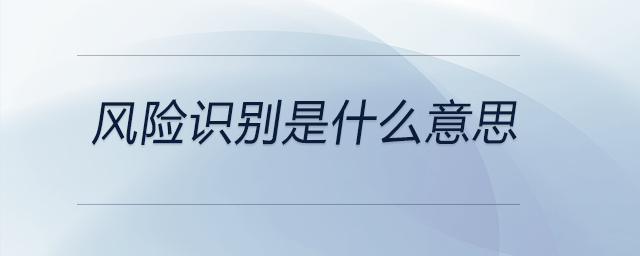 風(fēng)險(xiǎn)識(shí)別是什么意思