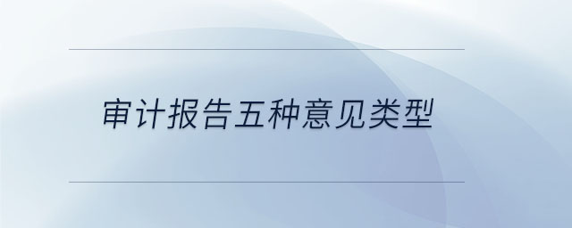 審計(jì)報(bào)告五種意見類型