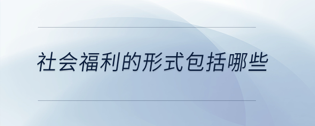 社會福利的形式包括哪些？