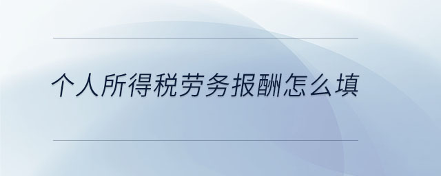 個人所得稅勞務(wù)報酬怎么填