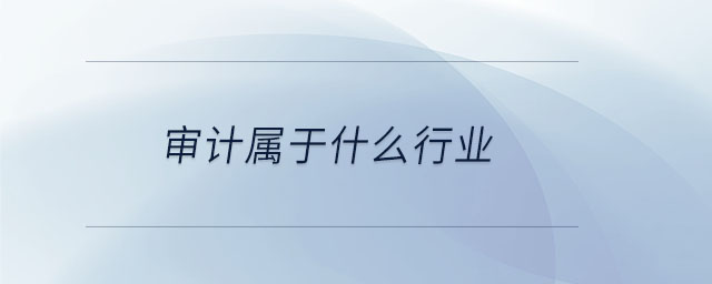 審計(jì)屬于什么行業(yè)