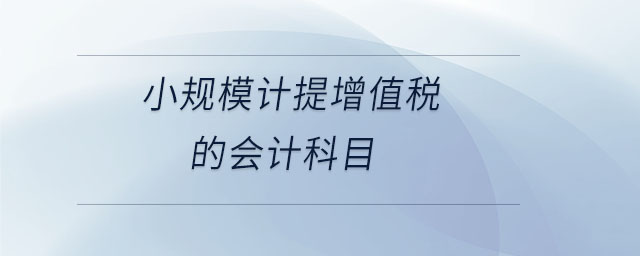 小規(guī)模計(jì)提增值稅的會(huì)計(jì)科目
