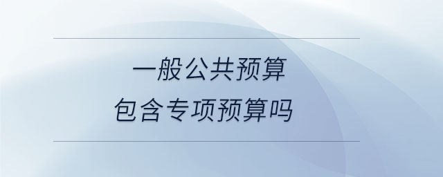 一般公共預(yù)算包含專(zhuān)項(xiàng)預(yù)算嗎