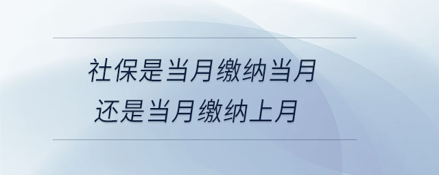 社保是當月繳納當月還是當月繳納上月
