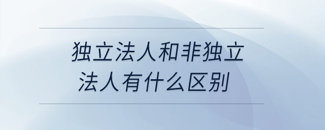 獨(dú)立法人和非獨(dú)立法人有什么區(qū)別？