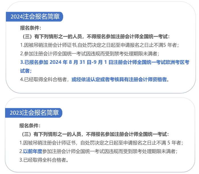 報(bào)名條件變化