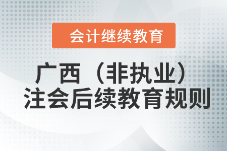 2024年廣西壯族自治區(qū)（非執(zhí)業(yè)）注冊會(huì)計(jì)師后續(xù)教育規(guī)則