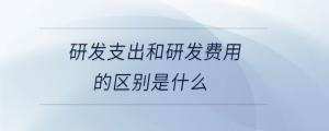 研發(fā)支出和研發(fā)費用的區(qū)別是什么