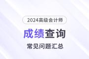2024年高級(jí)會(huì)計(jì)師考試成績(jī)查詢常見問題匯總