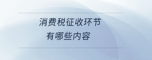 消費稅征收環(huán)節(jié)有哪些內(nèi)容